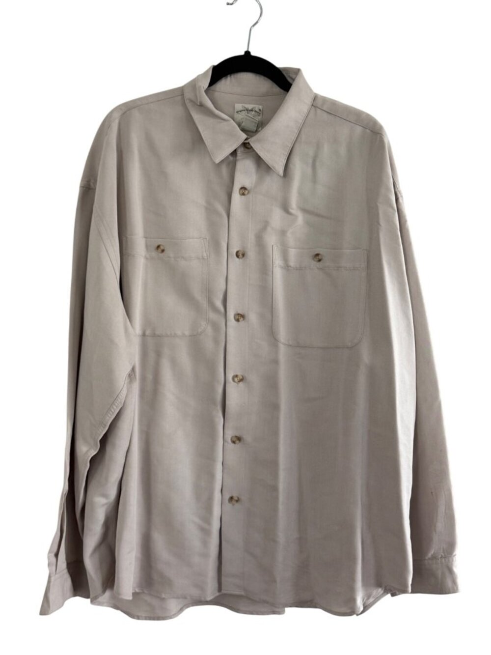 Original Island Sport Beige Button-Up Shirt XXL 65% Rayon & 35% Polyester